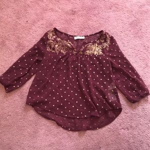Sheer Maroon Blouse